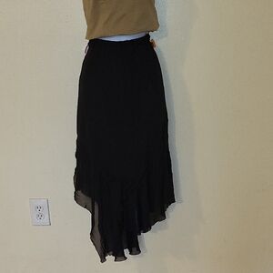 Elegant Black Asymmetrical Skirt